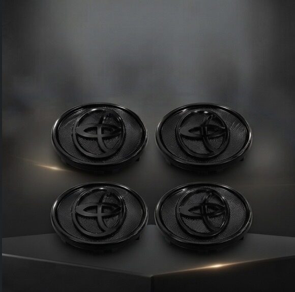 Gloss black Toyota center caps, set of four